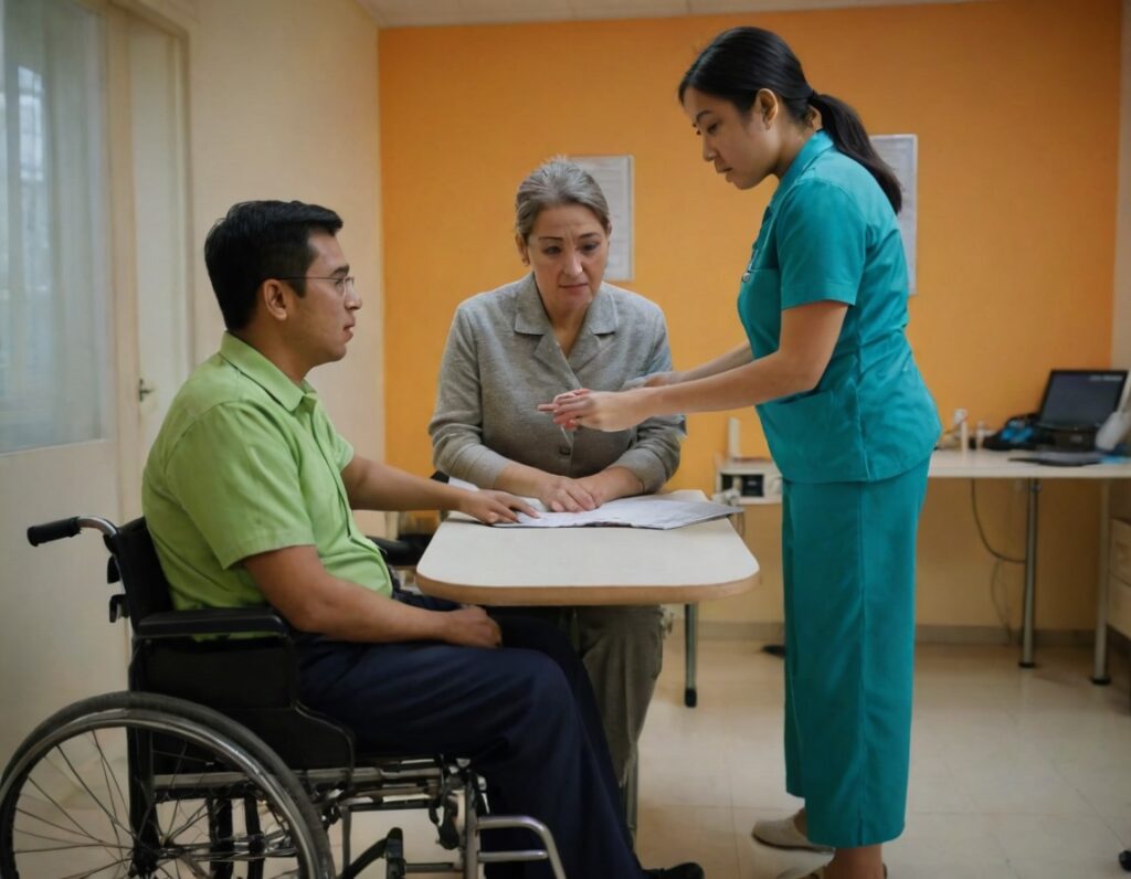 A student attending an online disability support worker course, learning essential caregiving skills.