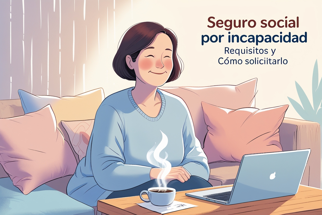 Persona revisando información sobre seguro social por incapacidad en una computadora, analizando requisitos y beneficios.