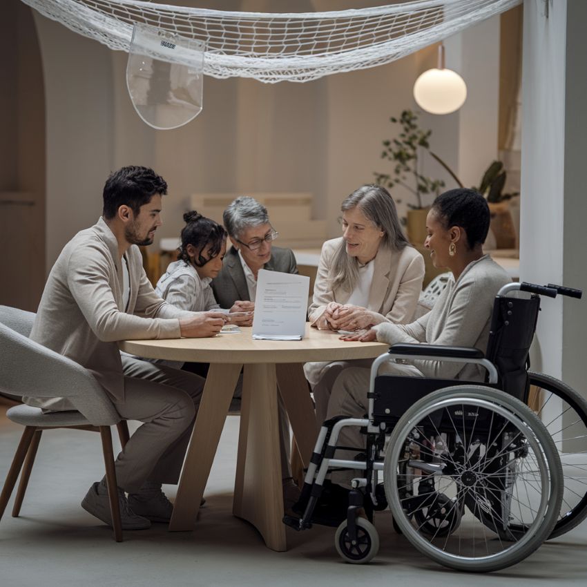 Family discussing finances for a Special Disability Trust in a supportive, caring, and secure environment.